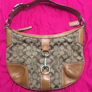 Coach signature print hobo style bag